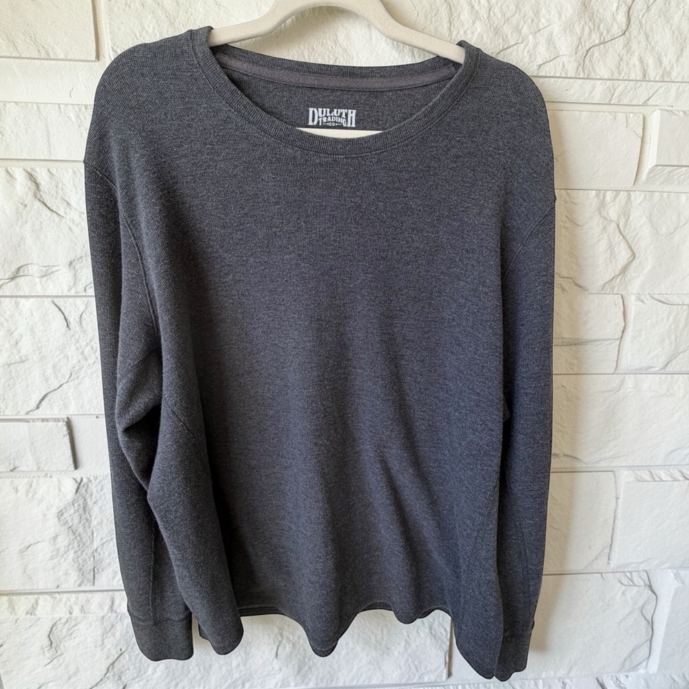 Duluth Trading Co Long Sleeve Knit Tee Womens 2XL Gray Stretch Workwear Basic